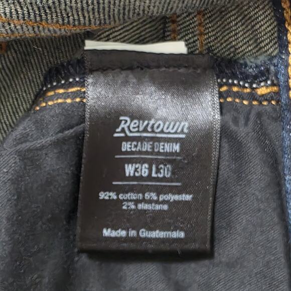 Lot 2 Revtown Jeans Mens 36×30 Blue Denim Automatic Straight Stretch Denim - Picture 6 of 6